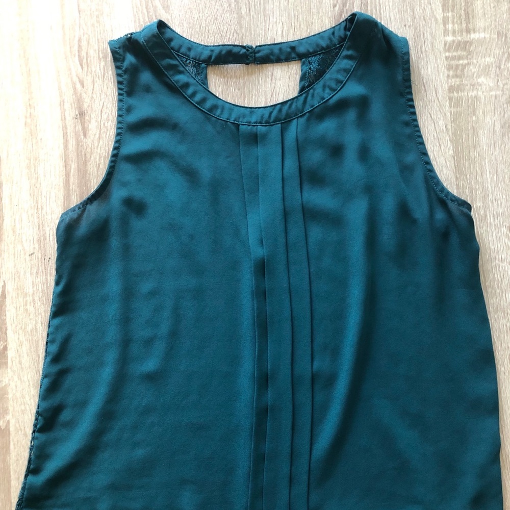 Teal Blouse with Open Back